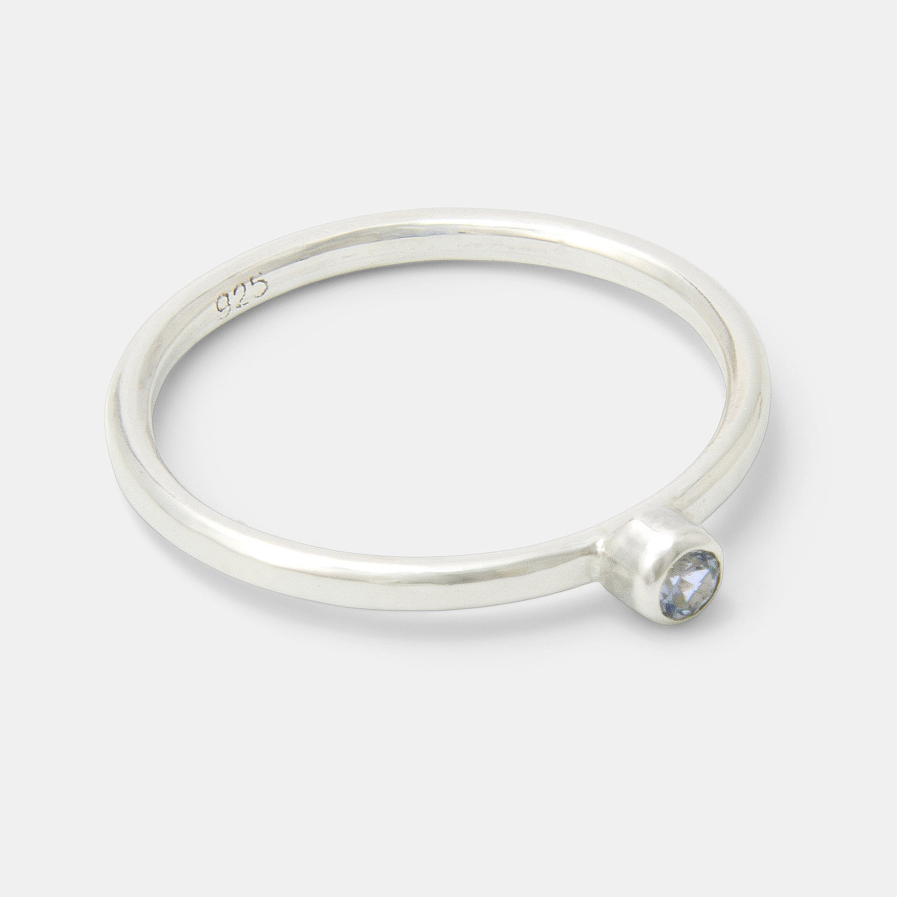 Aquamarine Silver Stacking Ring - Simone Walsh Jewellery Australia