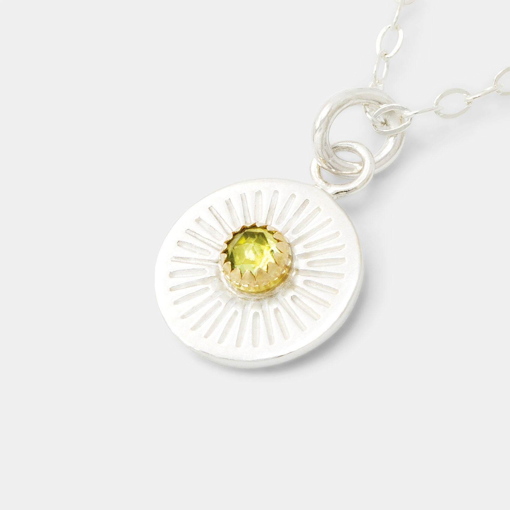 Birthstone pendant: peridot - Simone Walsh Jewellery Australia