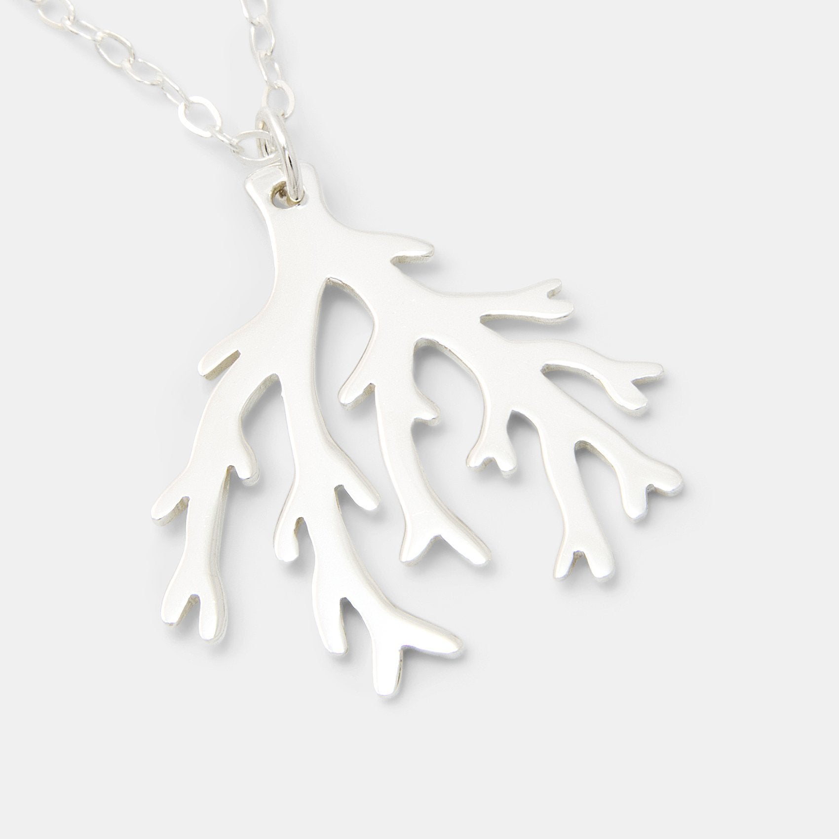 Branch coral silver pendant necklace - Simone Walsh Jewellery Australia