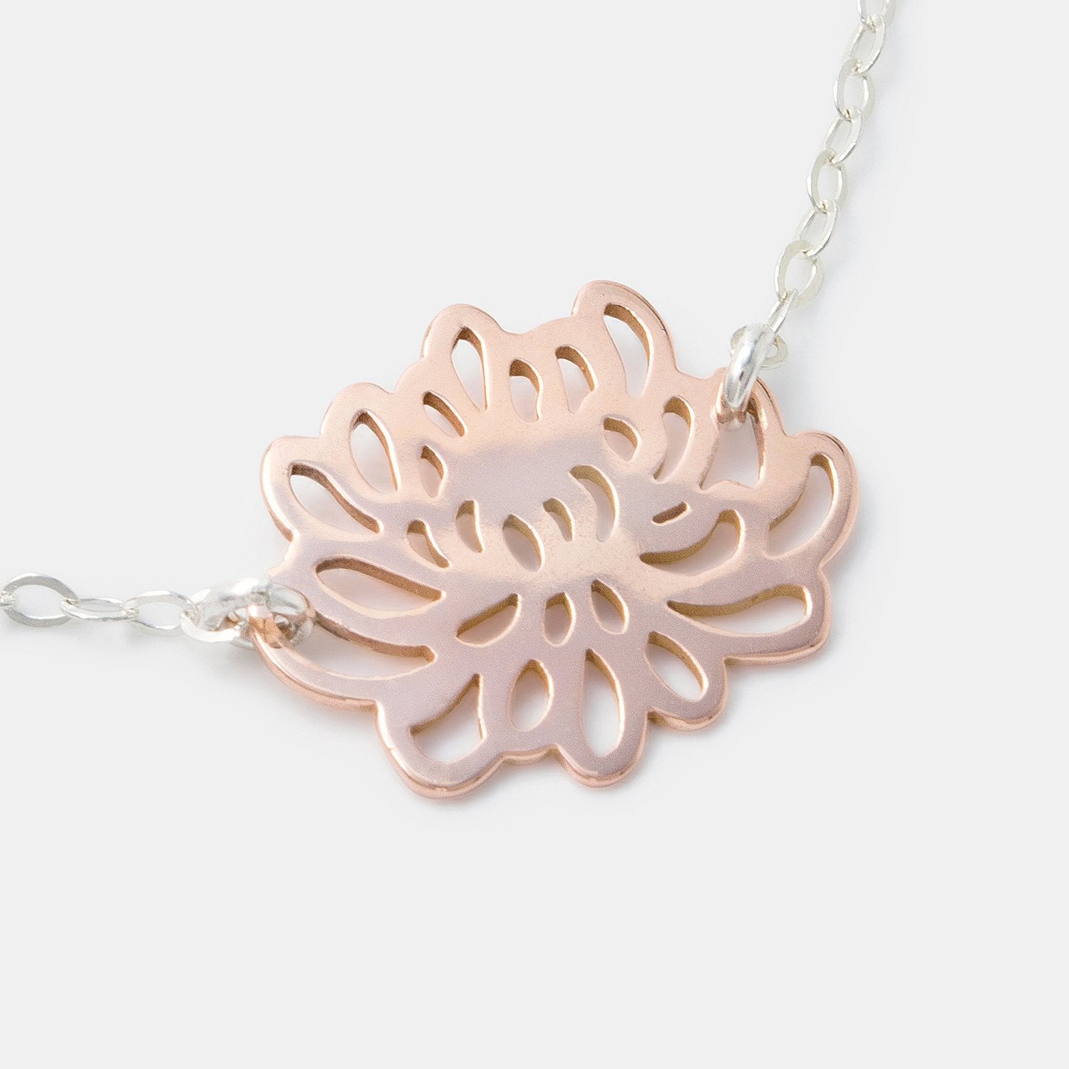 Chrysanthemum pendant: solid rose gold - Simone Walsh Jewellery Australia