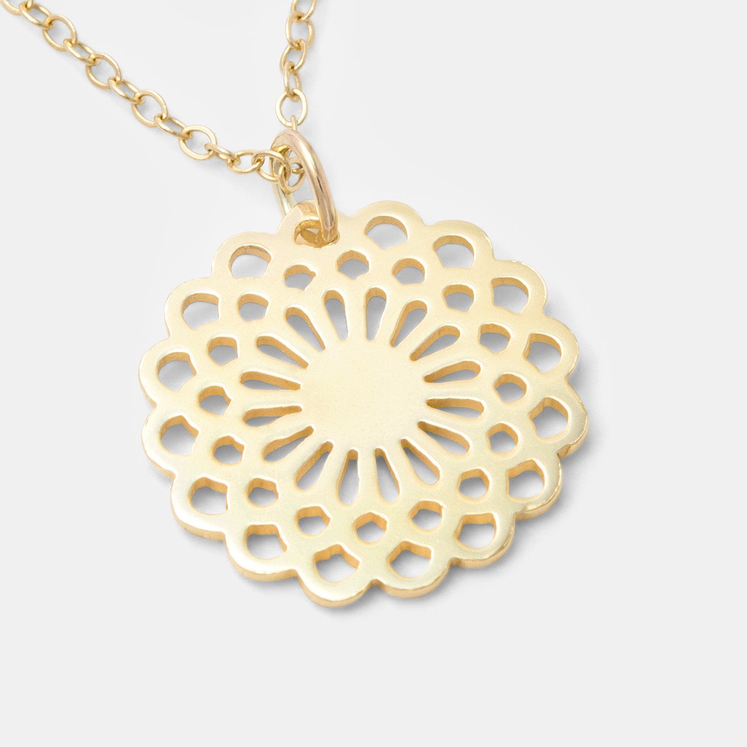 Dahlia pendant: solid gold - Simone Walsh Jewellery Australia