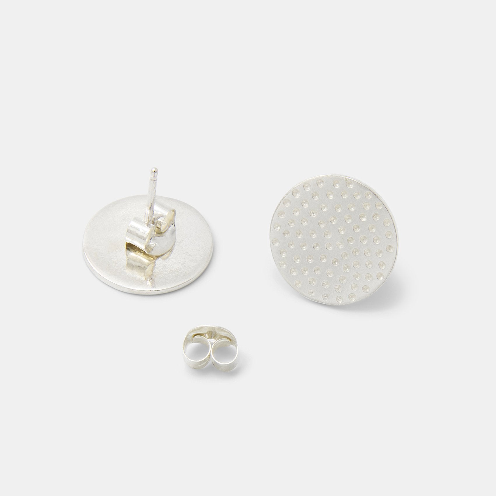 Dots texture silver stud earrings - Simone Walsh Jewellery Australia
