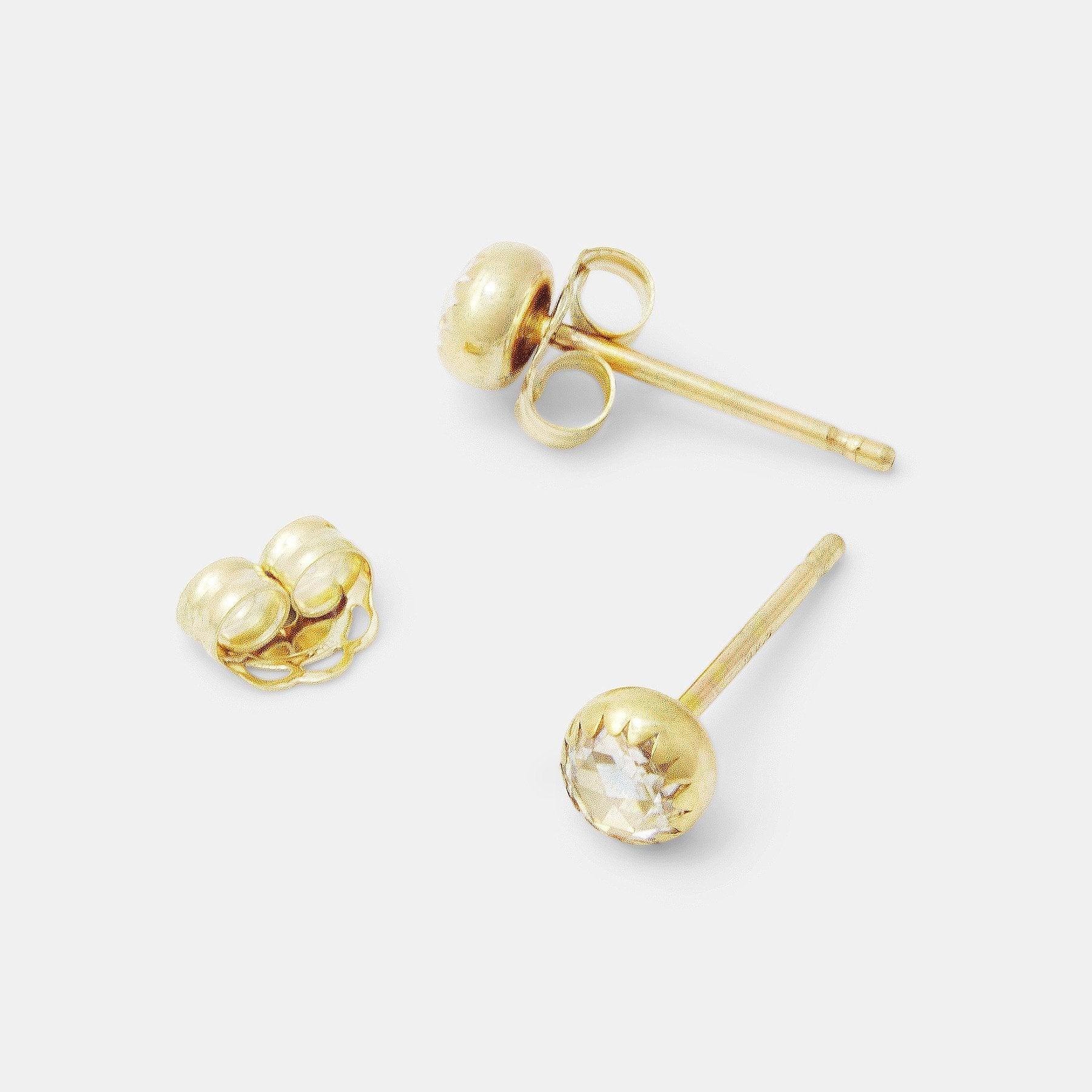 Moissanite & solid gold stud earrings - Simone Walsh Jewellery Australia
