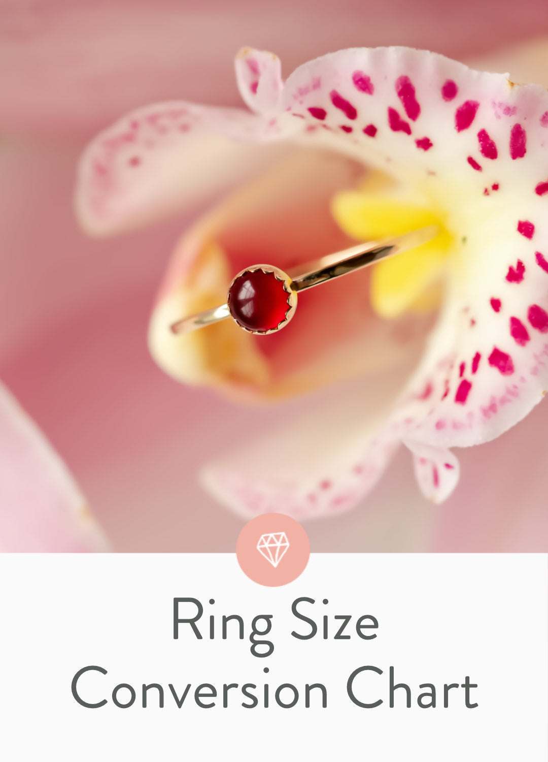 Ring size chart with Australian ring sizes in mm and inches for men and women.