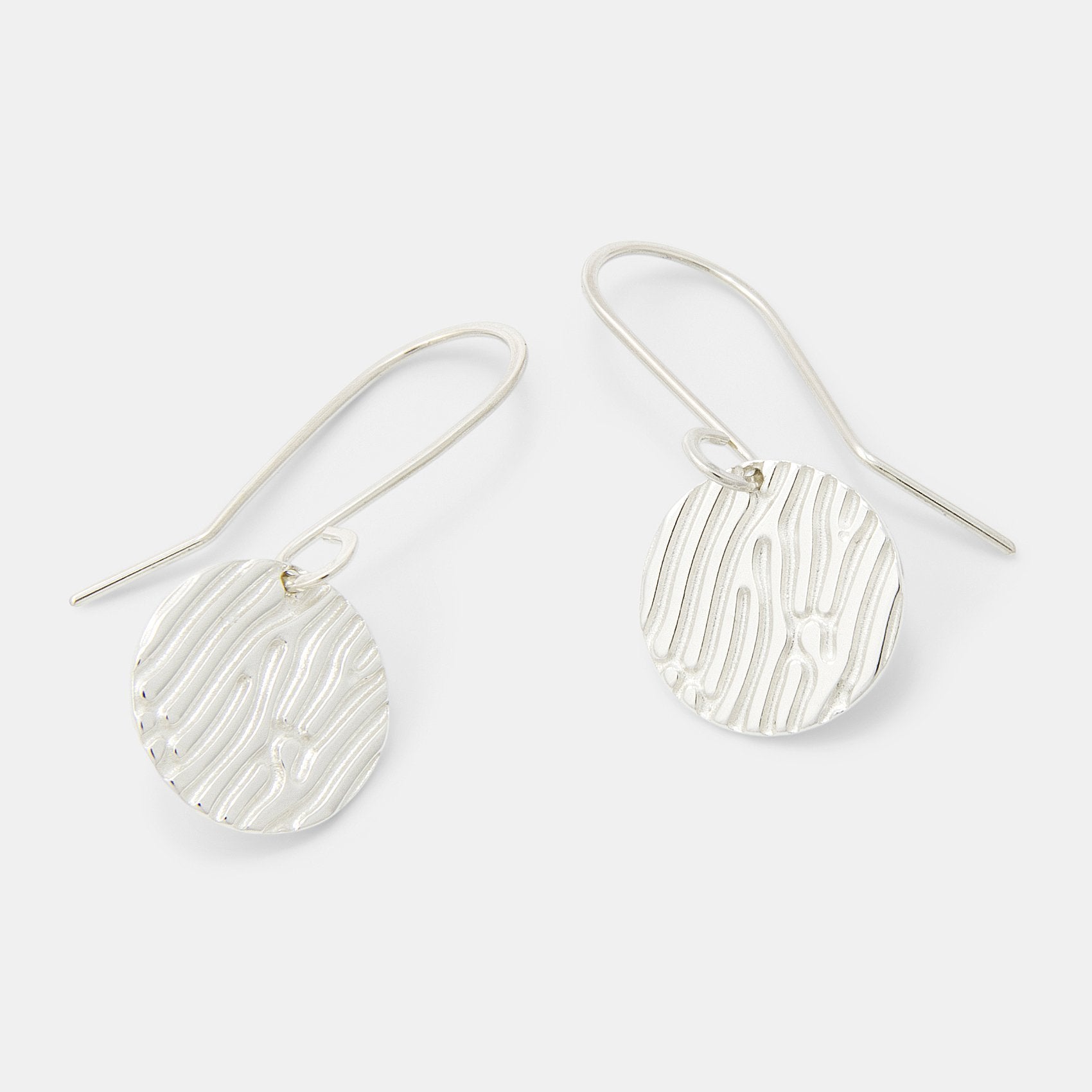 Sand texture silver drop earrings - Simone Walsh Jewellery Australia