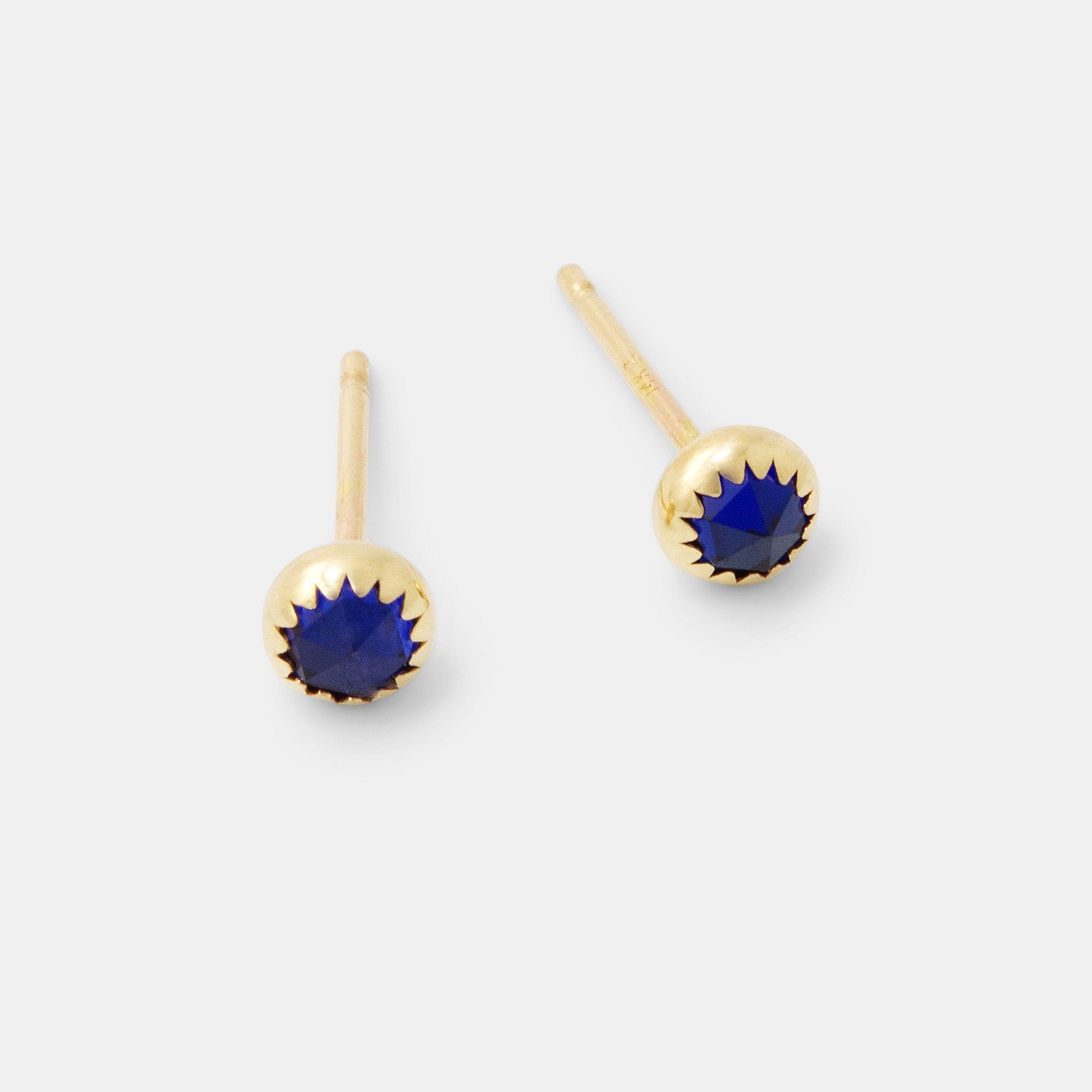 Sapphire & solid gold stud earrings - Simone Walsh Jewellery Australia