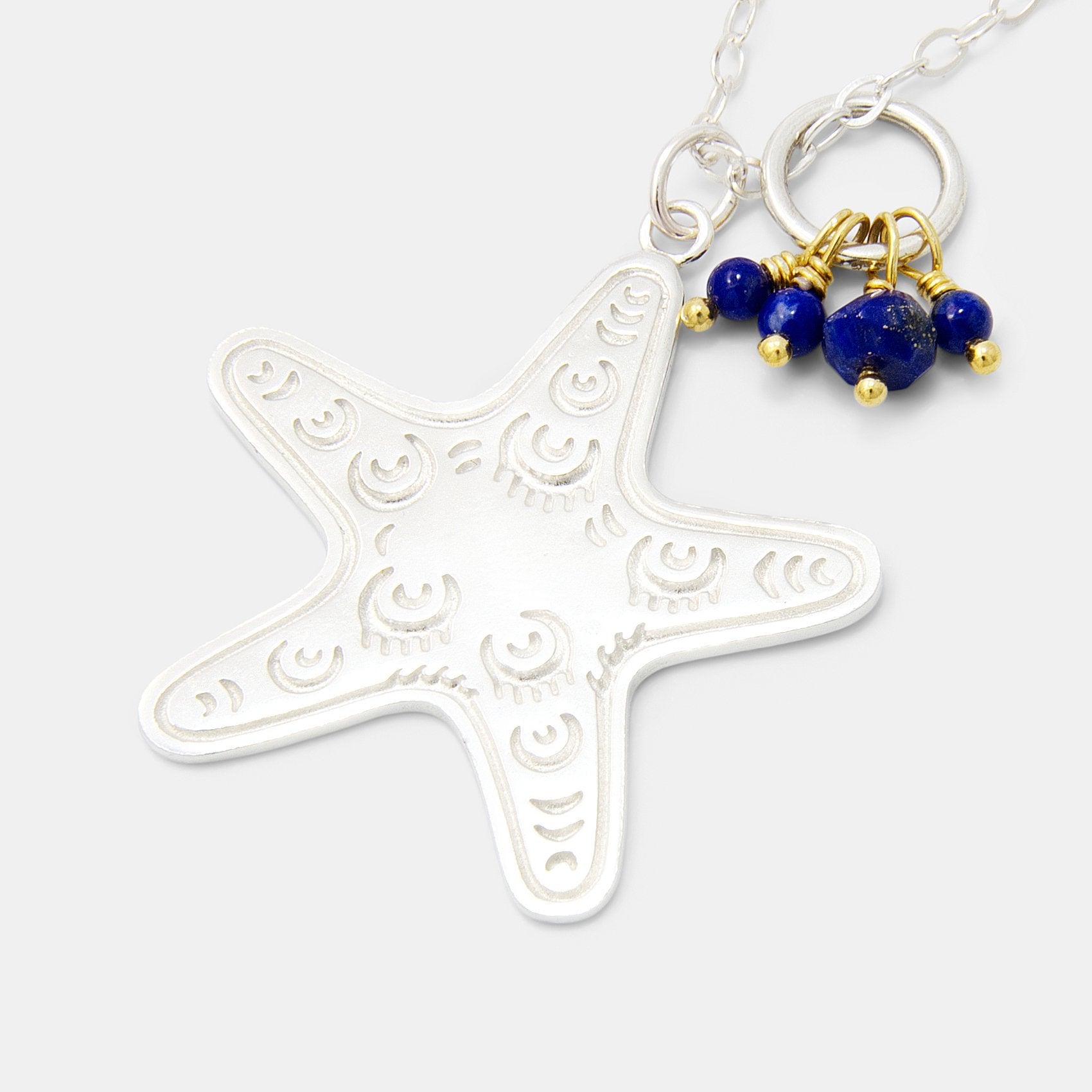 Starfish & lapis lazuli cluster necklace - Simone Walsh Jewellery Australia