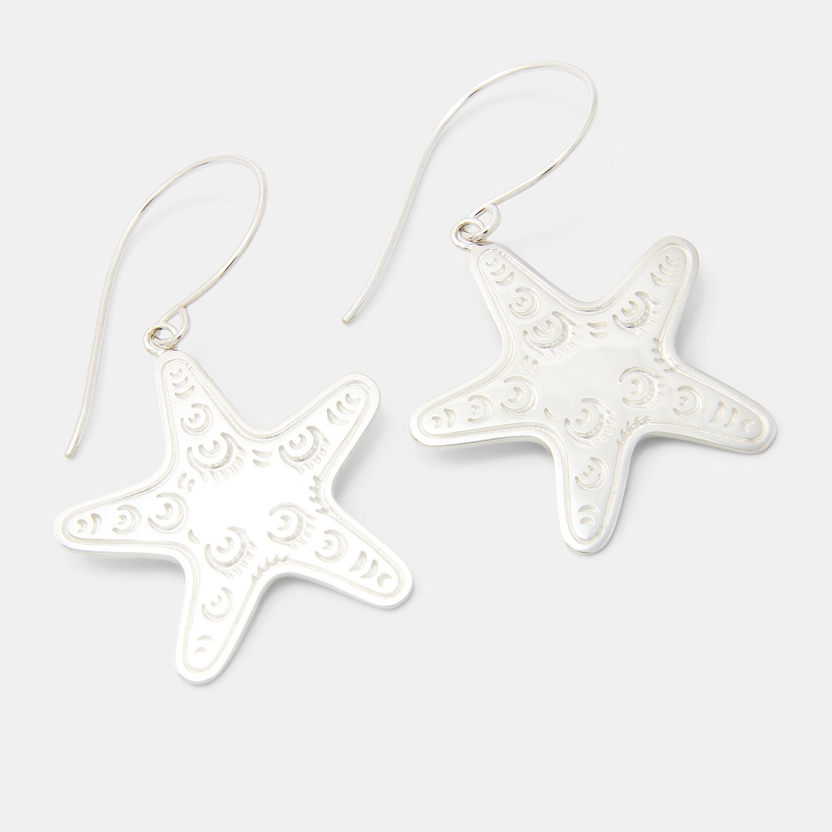 Starfish silver dangle earrings - Simone Walsh Jewellery Australia