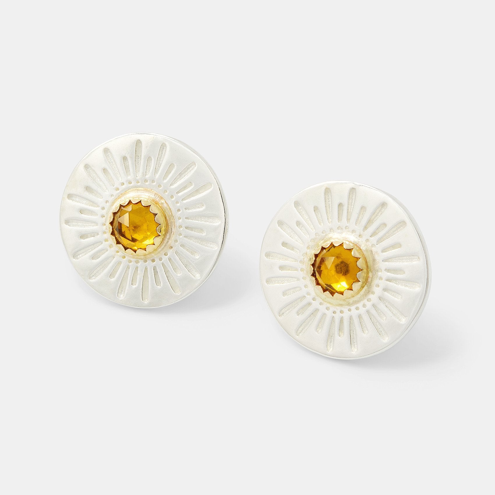 Sunburst & citrine amulet earrings - Simone Walsh Jewellery Australia