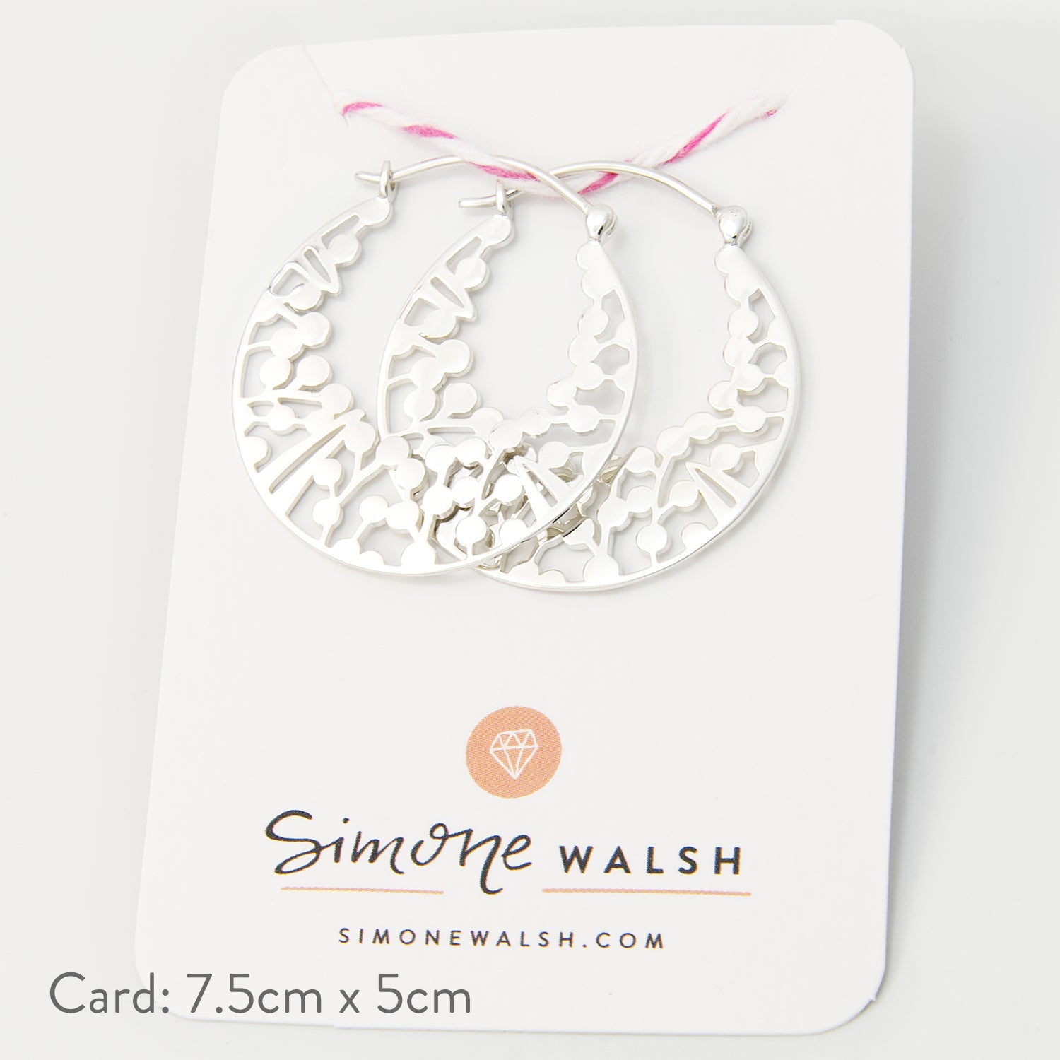 Wattle Wreath Silver Hoop Earrings - Simone Walsh Jewellery Australia