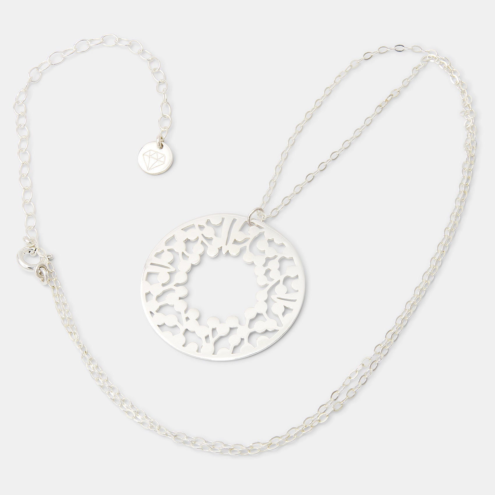 Wattle Wreath Silver Pendant Necklace - Simone Walsh Jewellery Australia